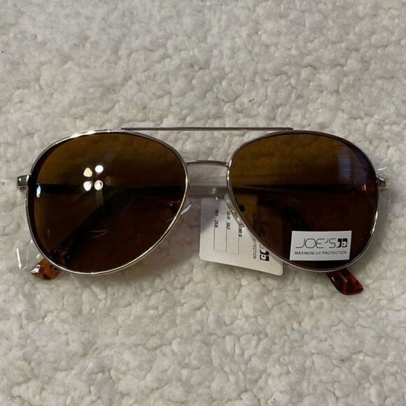 NWT Joe’s Jeans Gold Aviator Sunglasses - Picture 1 of 7